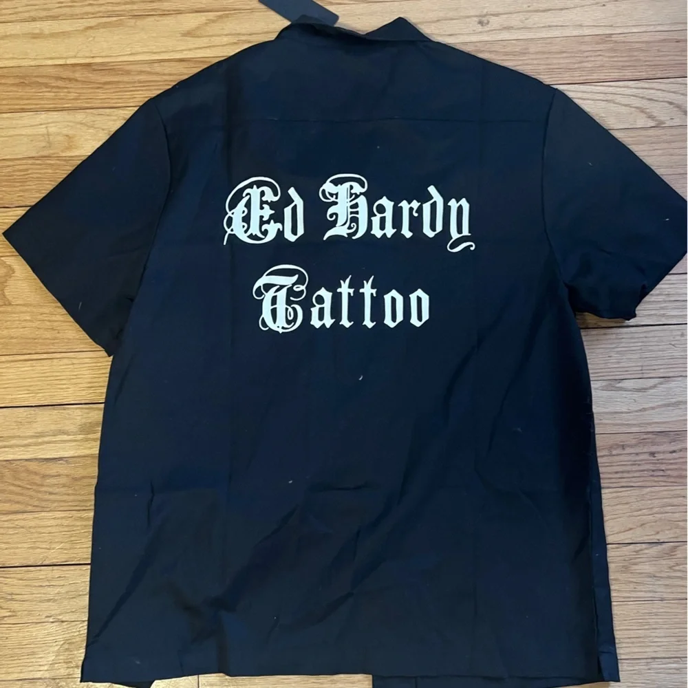 Ed Hardy Black Dragon Graphic Shirt Medium